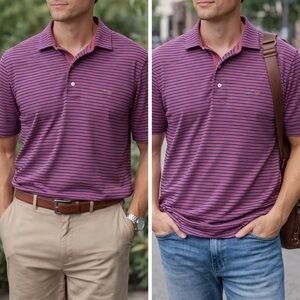 Greg Norman Collection Pink and Purple Polo Shirt